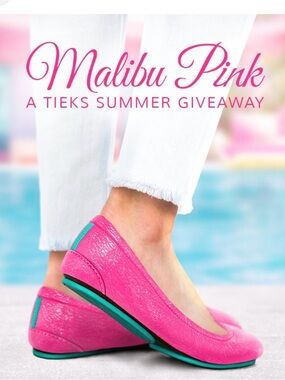 Tieks Malibu Pink Leather Ballet Flats Shoes